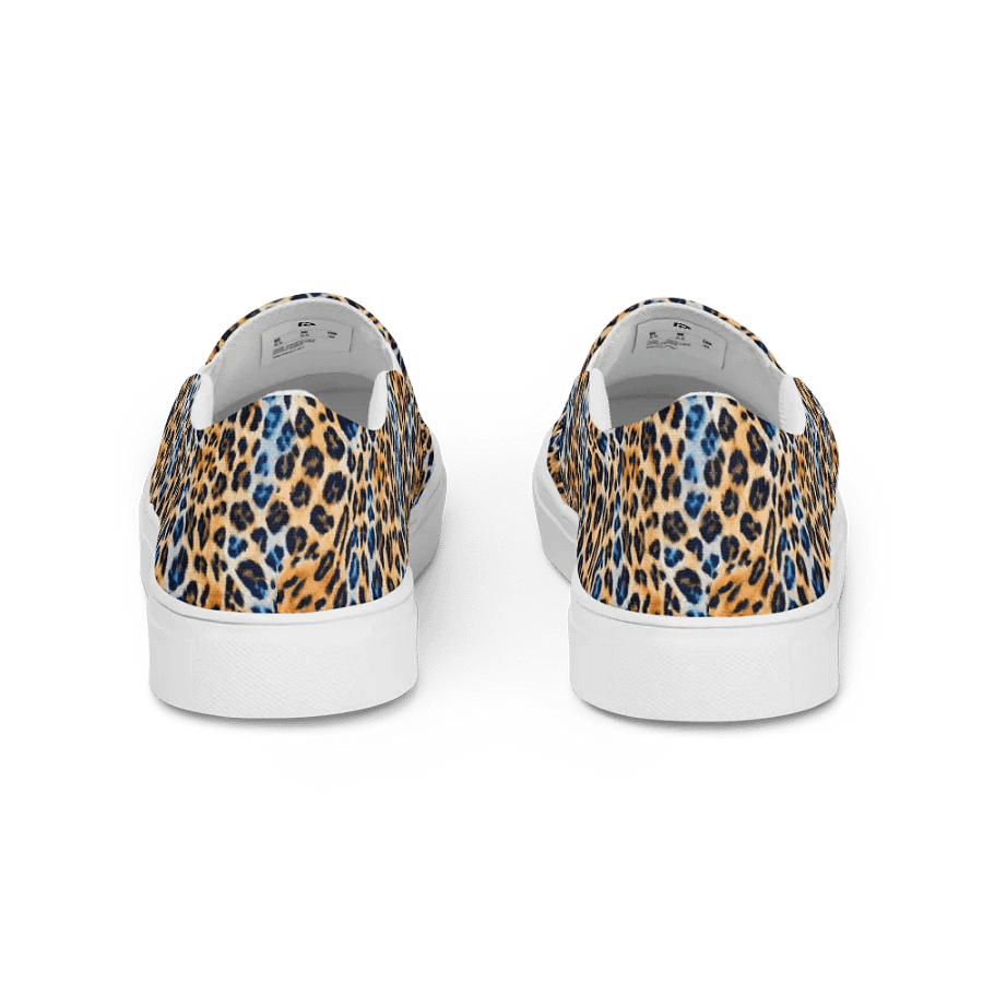 Blue Brown Leopard Women Canvas Shoes product image (4)