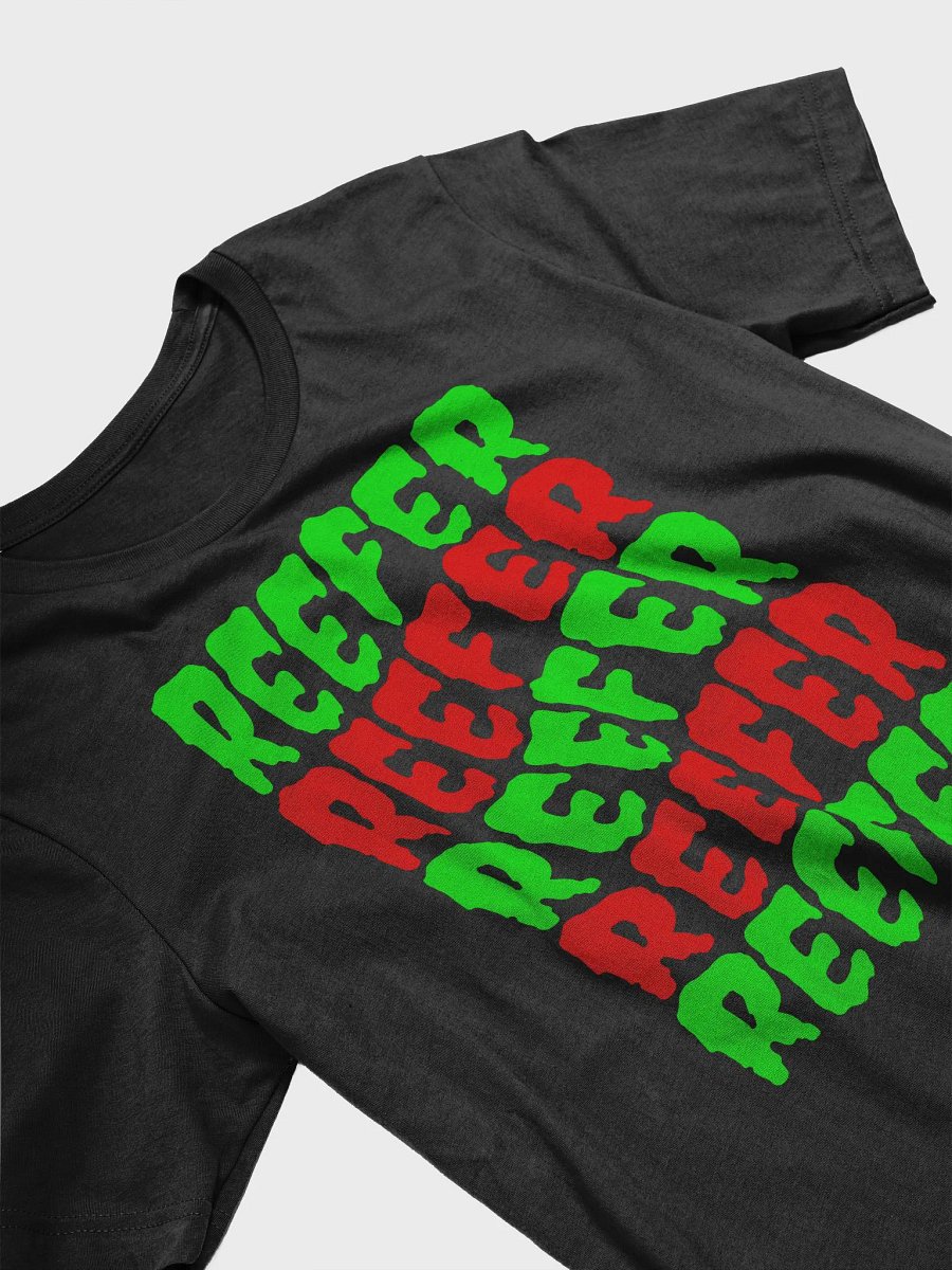 Reefer Red Green Tee, High Holiday Weed Black T-Shirt, Cannabis Clothing product image (6)