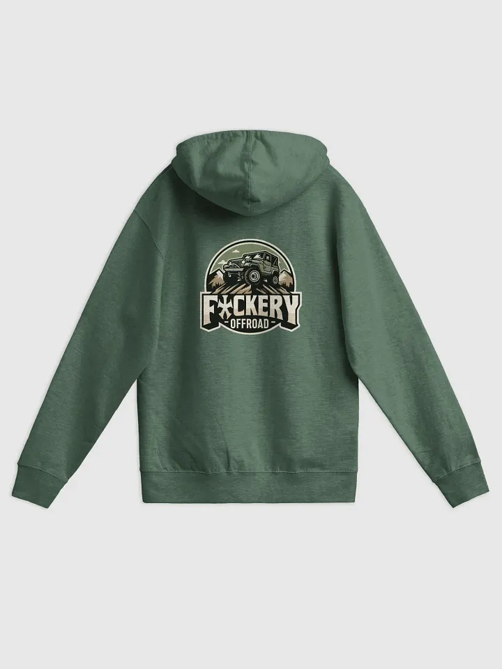 Unisex Zip-up Hoodie with F*ckery Jeep Logo - Clean product image (2)