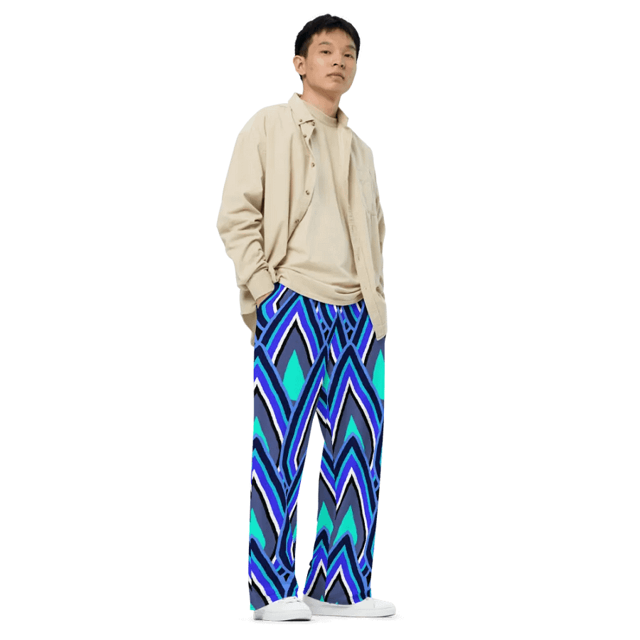 Blue Teardrop Wide Leg Pants product image (3)