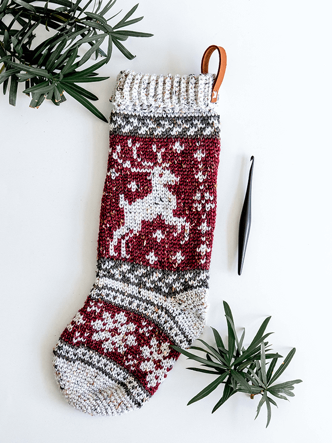 Prancing Deer Crochet Stocking Pattern product image (4)