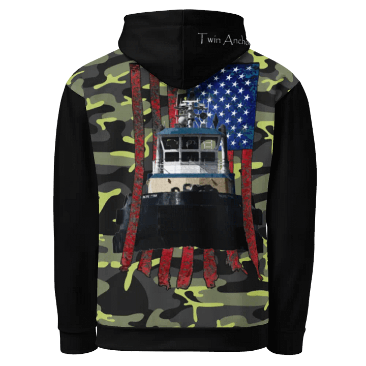 black & Green Pacific Titan & CE Flage Hoodie product image (1)