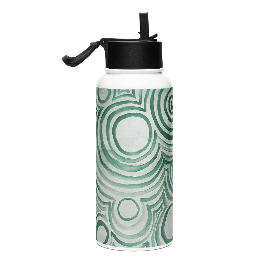 "Green Swirl" Water Bottle With Screw Top And Straw product image (4)