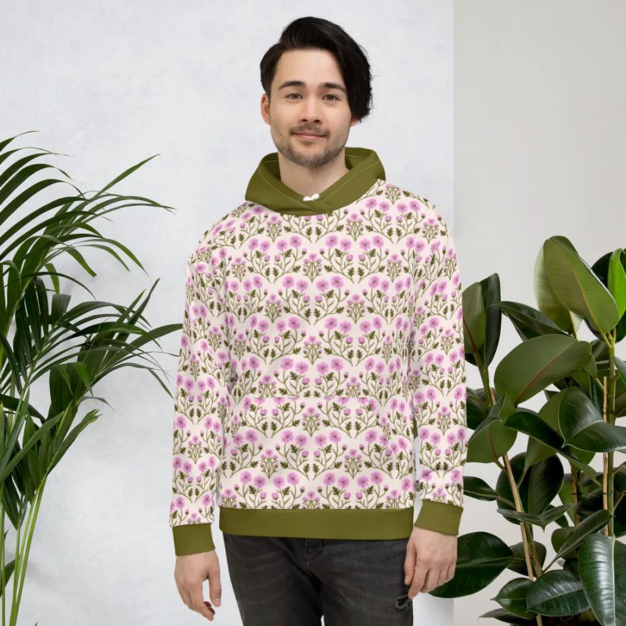 Harmony of Mums - Pink and Green - All Over Hoodie product image (4)