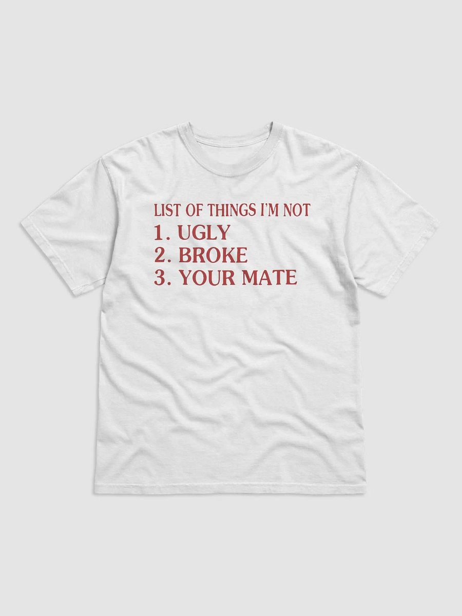 List Of Things I’m Not: Ugly Broke Your Mate Shirt product image (2)