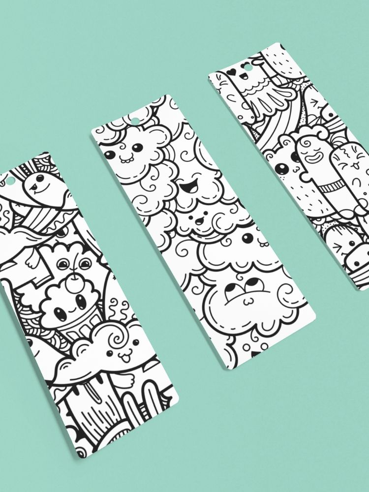 Mega Set of Doodle Monster Coloring Bookmarks - 2