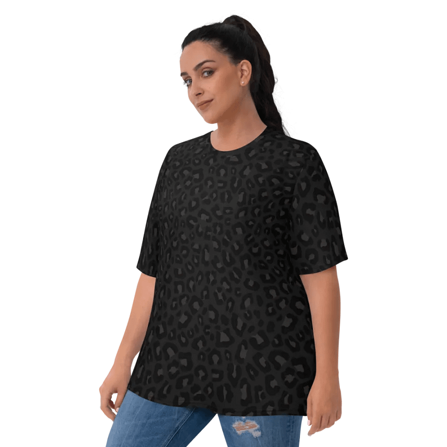 Black Leopard Print Women's T-Shirt product image (8)