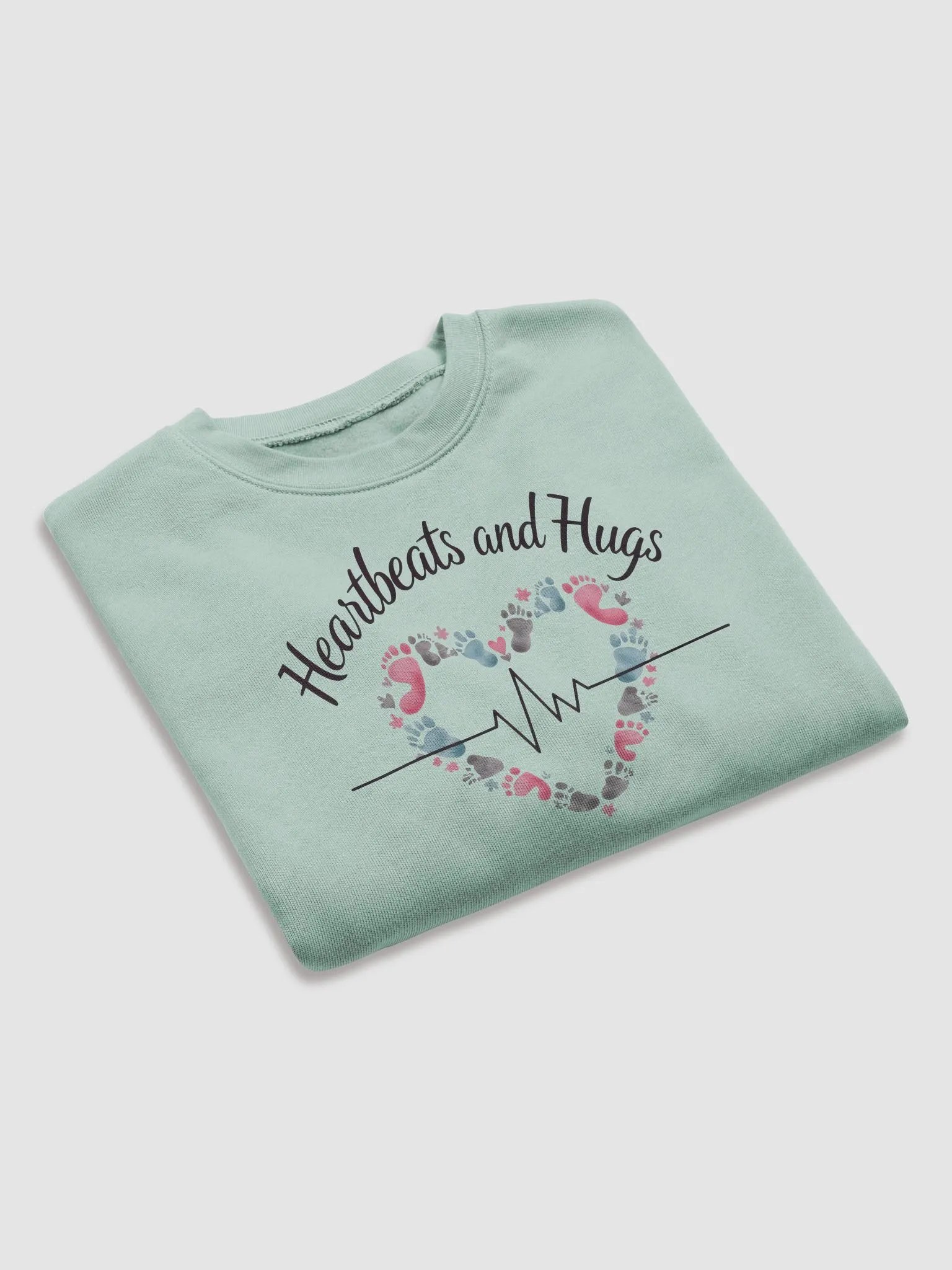 EKG Heartbeats & Hugs Crop Sweatshirt product image (14)