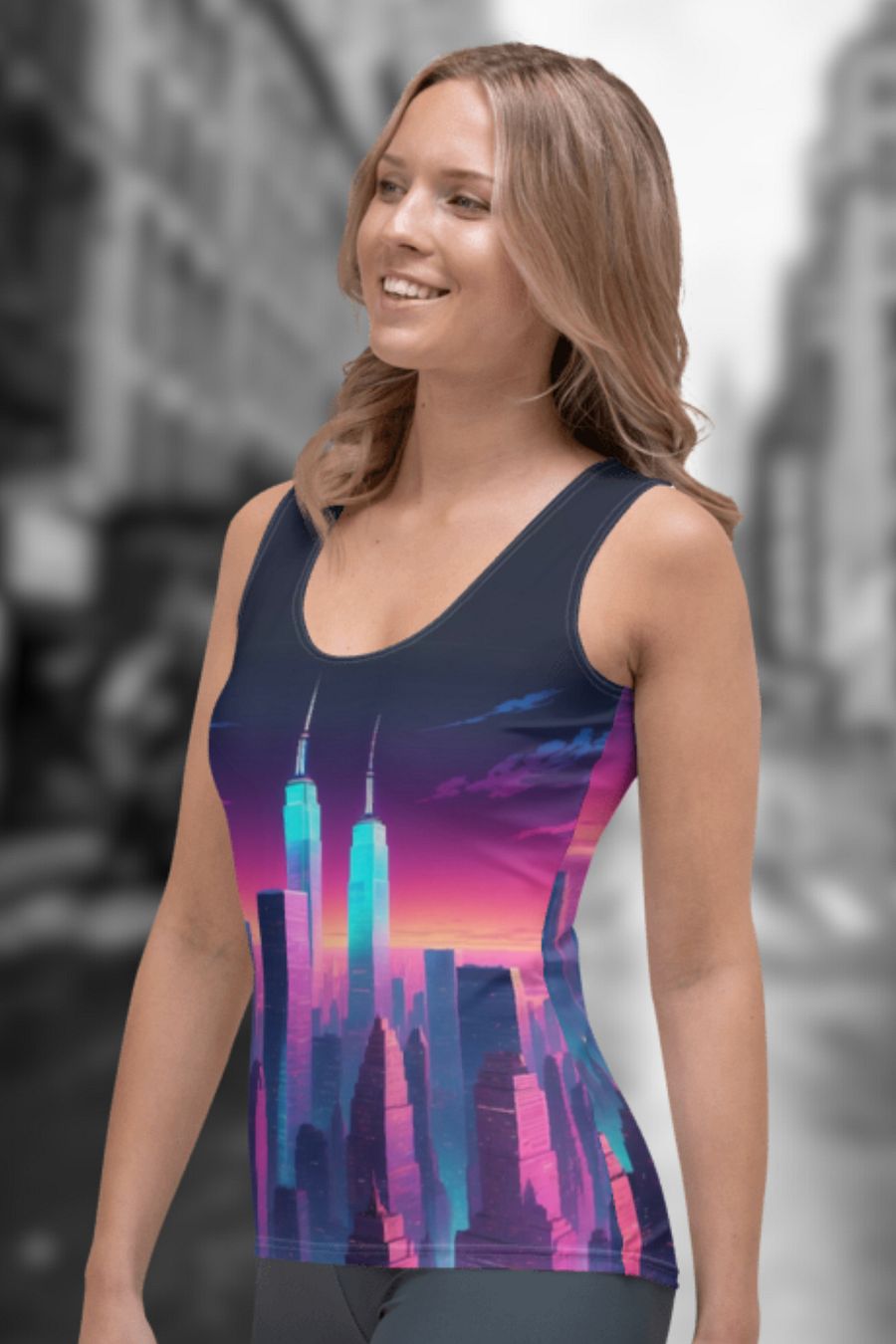 Vaporwave New York City All Over Print Tank Top product image (4)