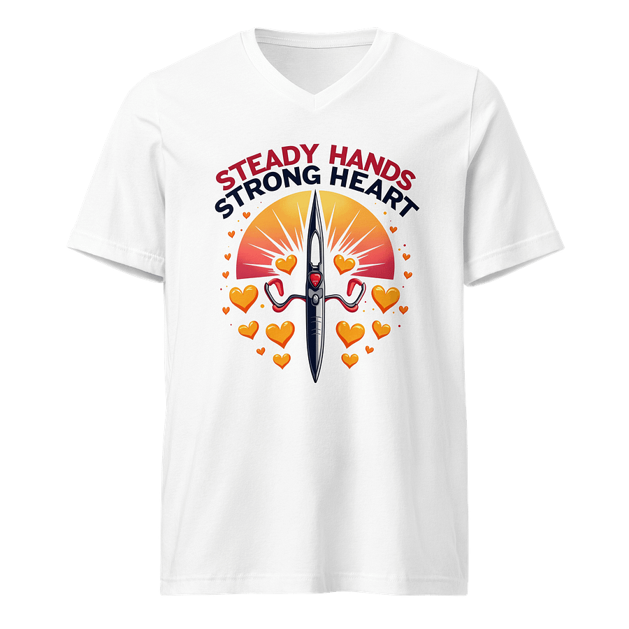 Steady Hands Strong Heart Rowing Boat V-Neck Tee product image (1)