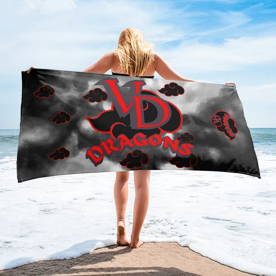 valerian dragons towel (blackXred trim) product image (2)