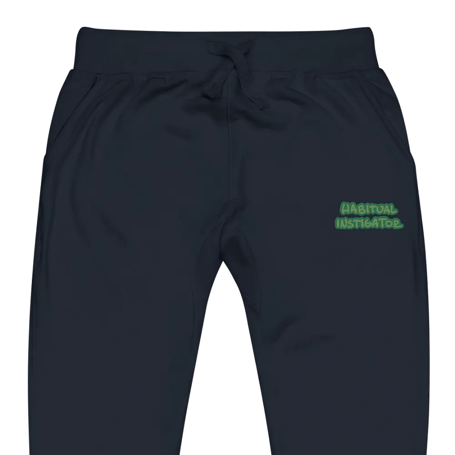 HABITUAL INSTIGATOR (leaf design) embroidered fleece joggers product image (9)