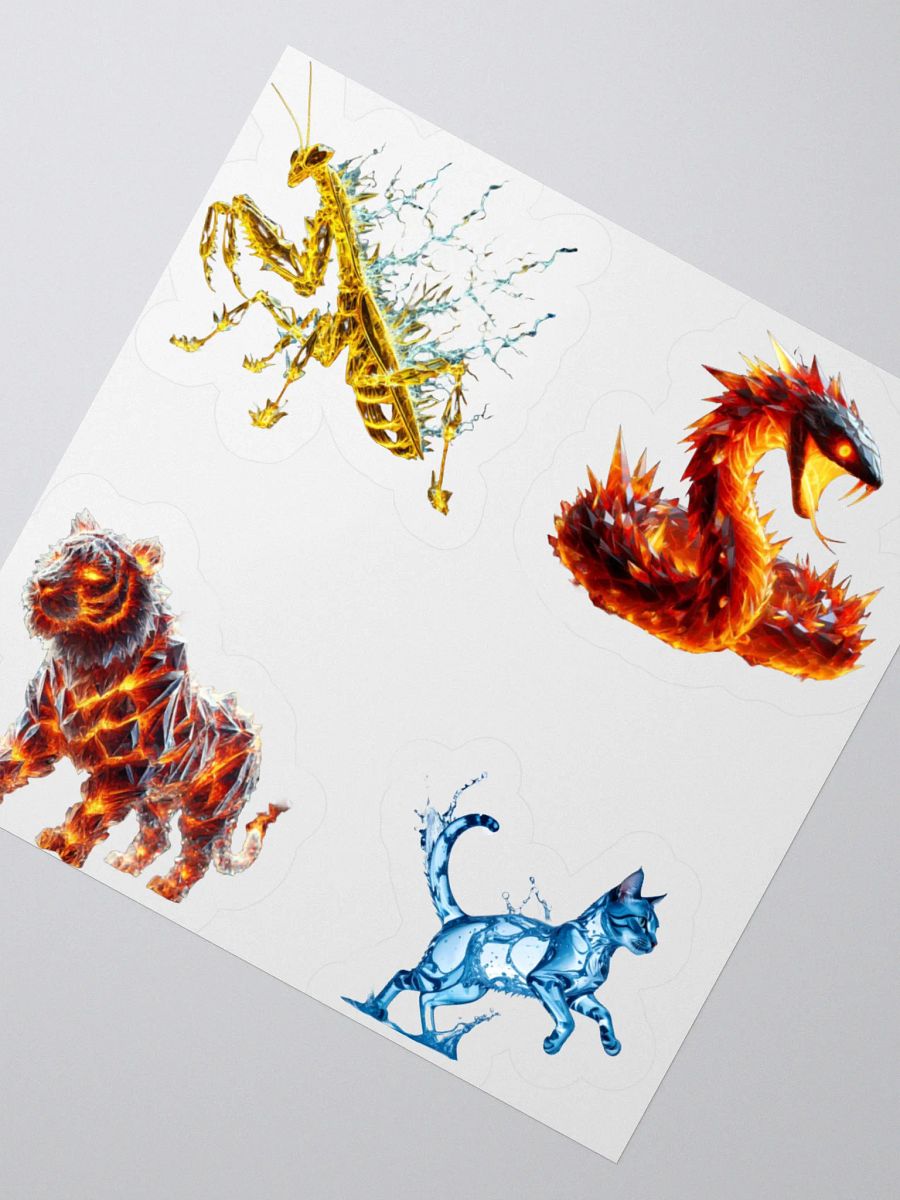 Electric Praying Mantis, Crystallized Fire Snake #1, Water Cat, and Crystallized Fire Tiger product image (4)
