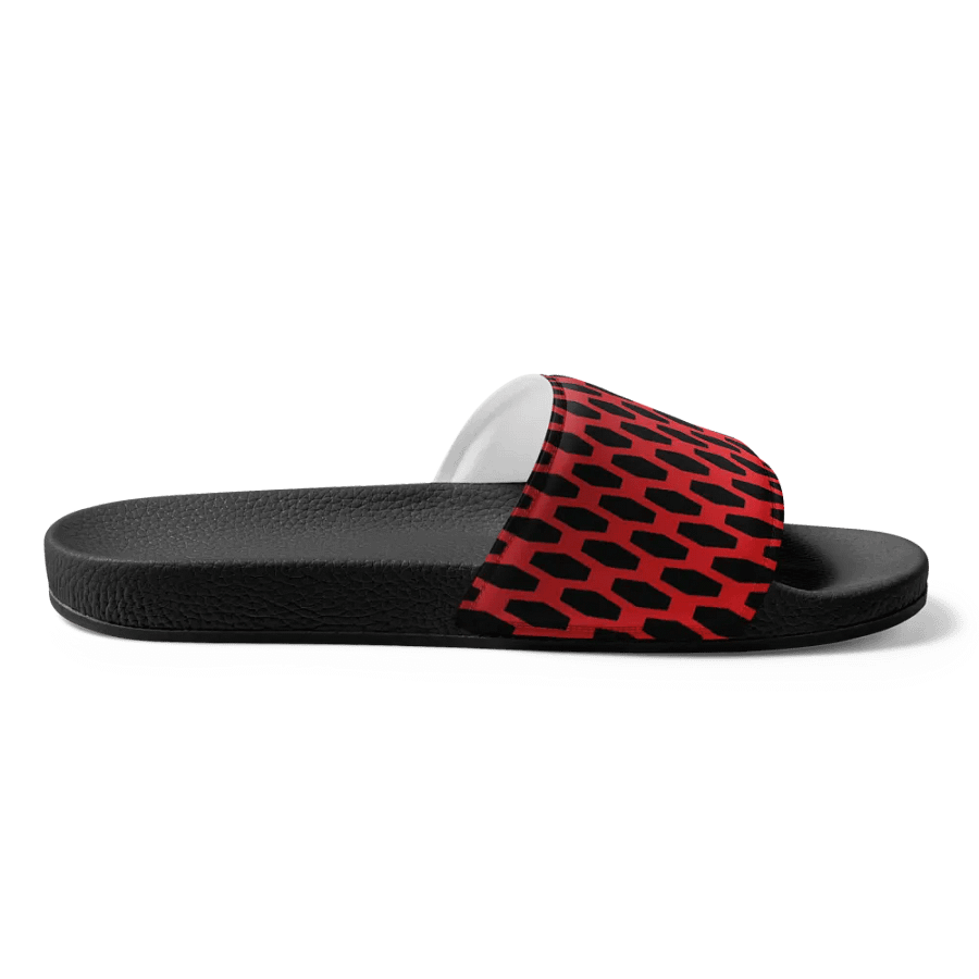 Honeycomb Red & Black Men's Slides product image (6)