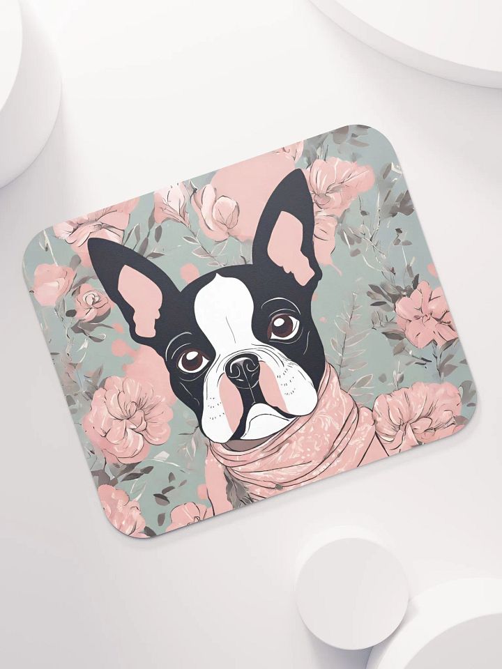 Floral Boston Terrier Mouse Pad product image (2)