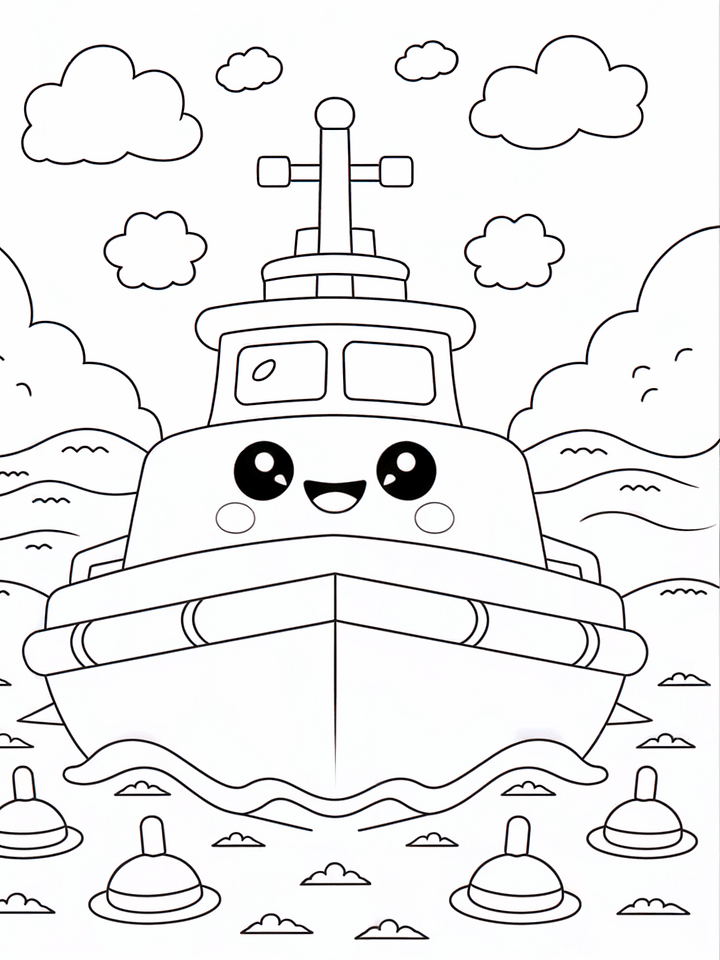 Sea Ships Coloring Pages | 20+ Nautical Designs | Black & White + Colored Reference Pack product image (2)