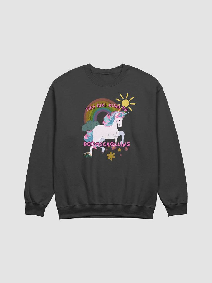 This girl runs on doomscrolling Crewneck product image (1)