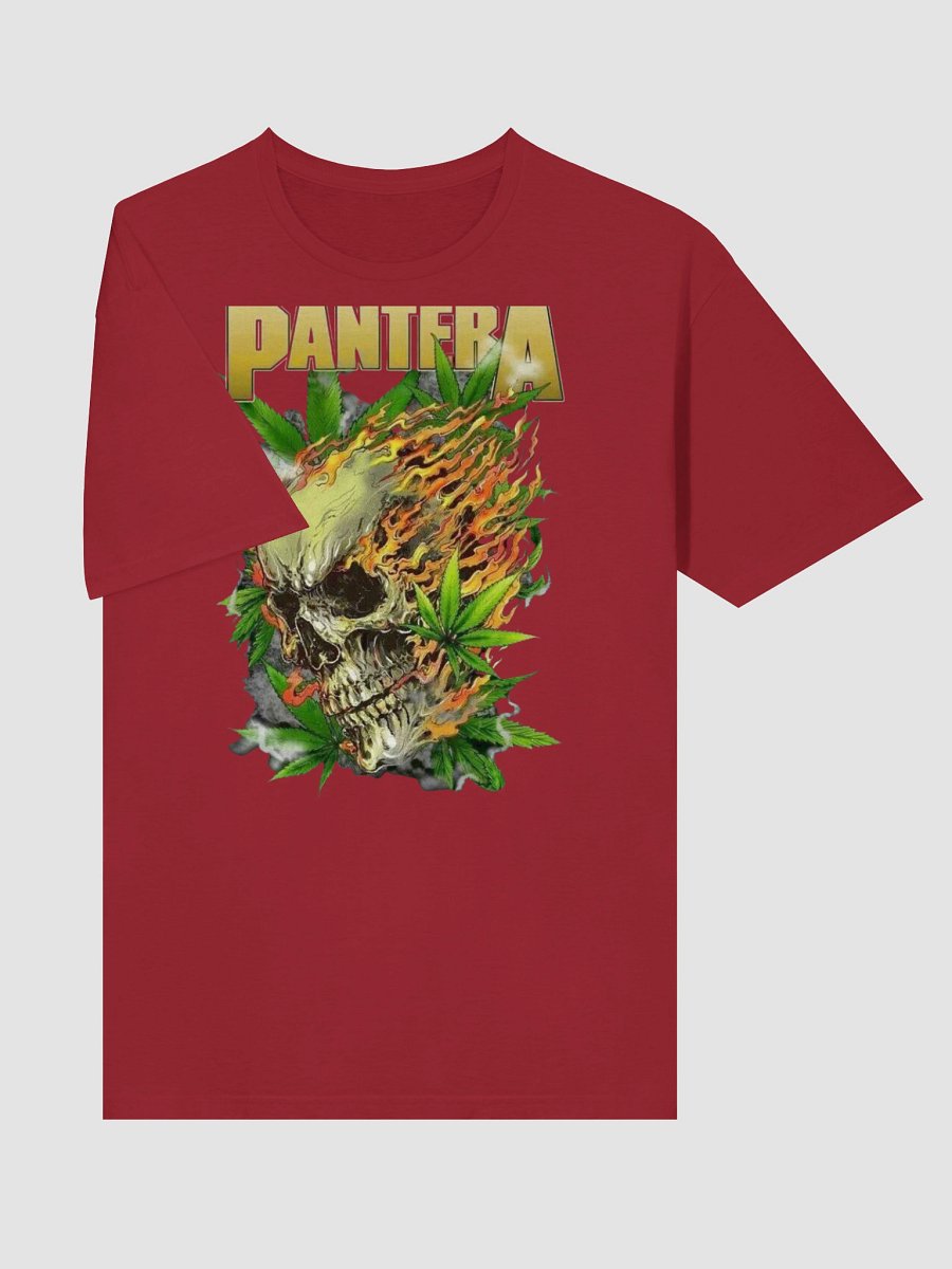 Pantera T-Shirt - Flaming Skull & Cannabis Leaf Stoner Metal product image (3)