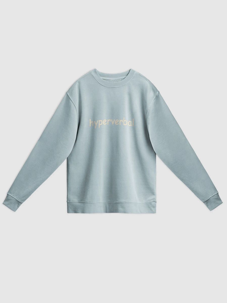 hyperverbal (comic sans, #F1E7D0) printed pigment crewneck product image (1)