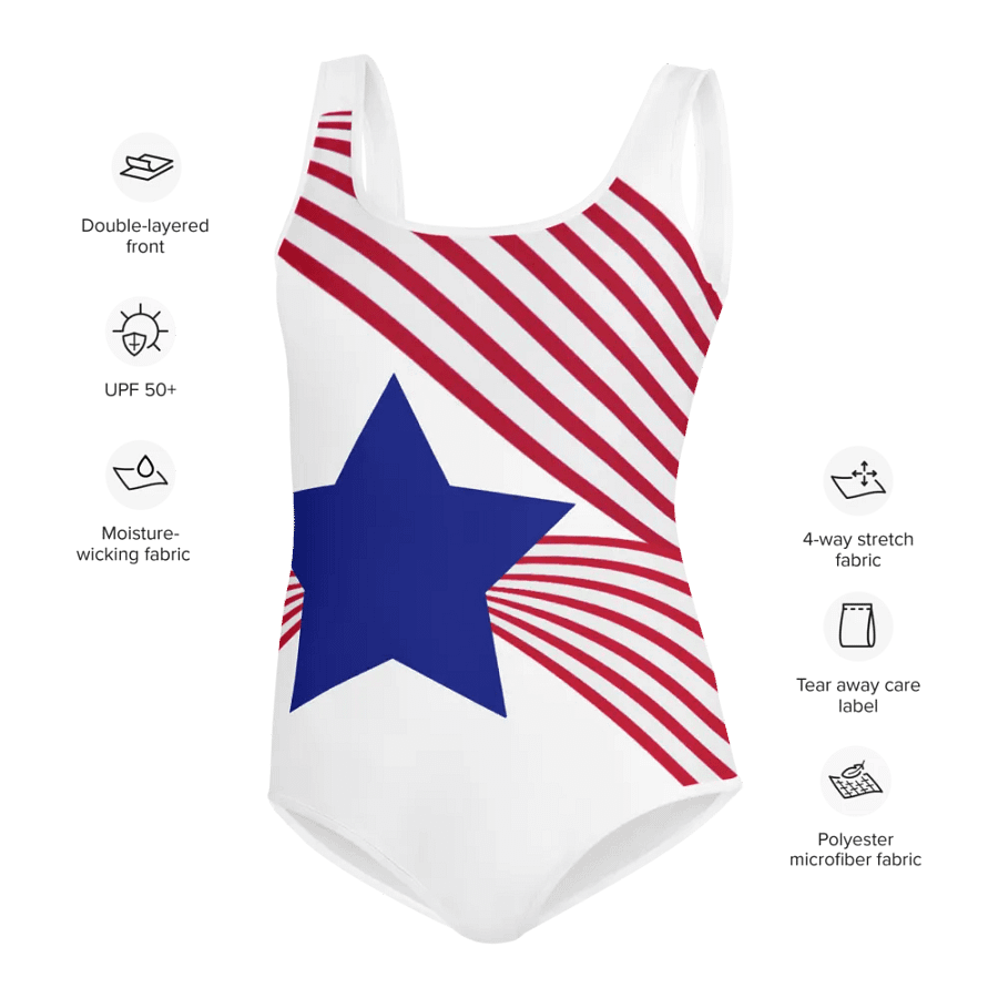 Old Glory Ribbons Youth Swimsuit product image (3)