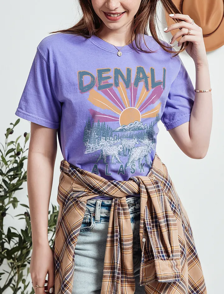 Denali National Park, Alaska Tee | Retro-Style Western T-Shirt for Travel and Road Trips product image (43)