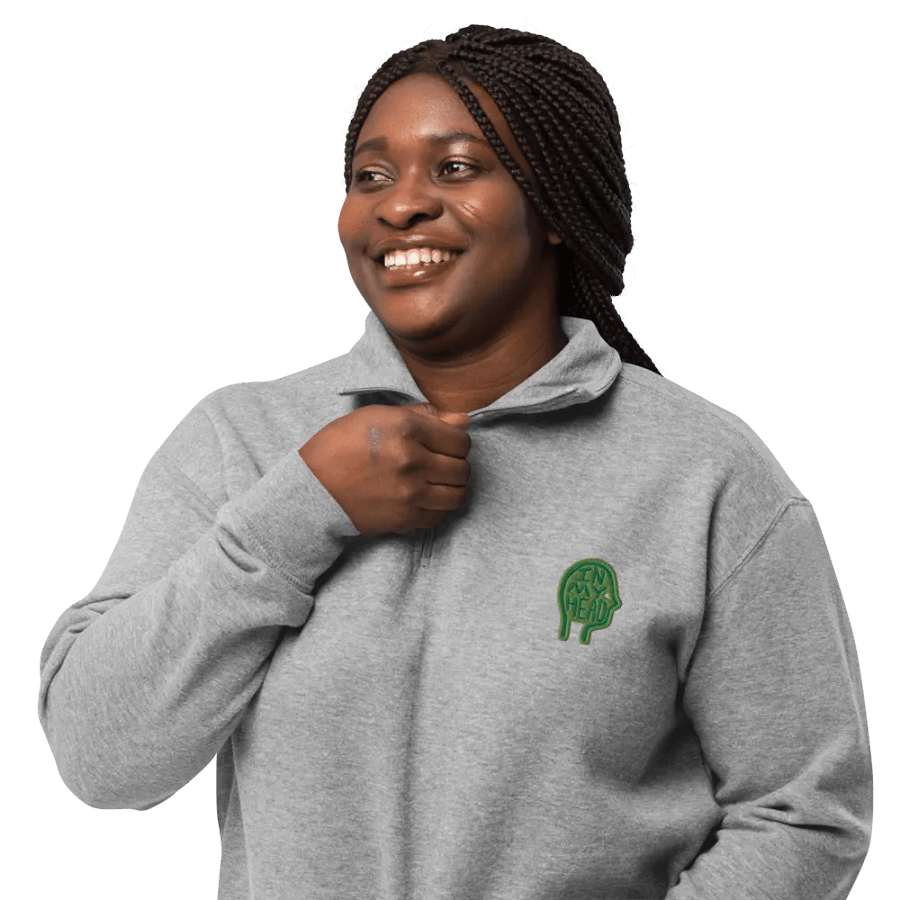 In My Head (leaf design) embroidered quarter zip product image (8)