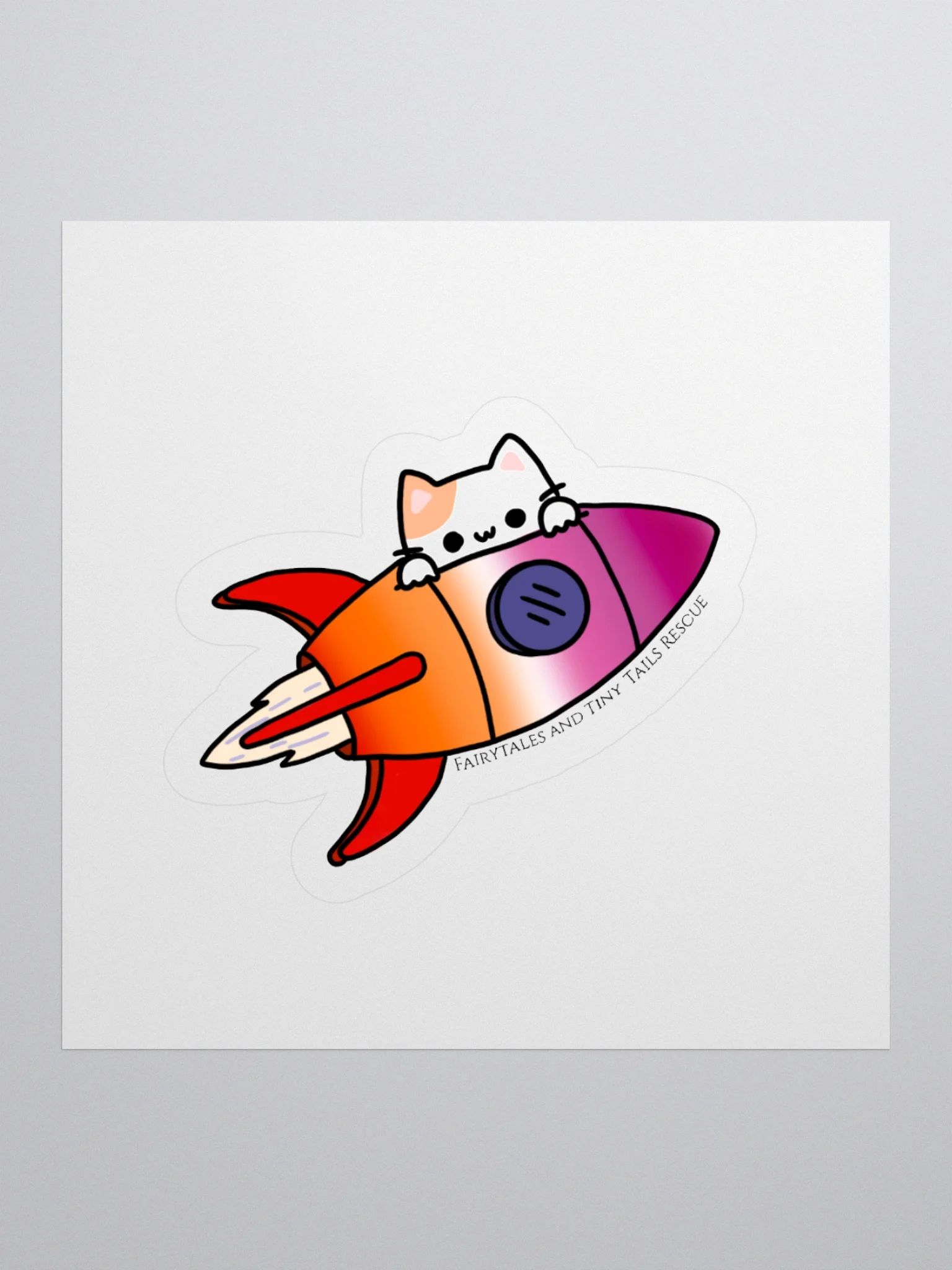 Lesbian Pride Rocket Cat product image (1)