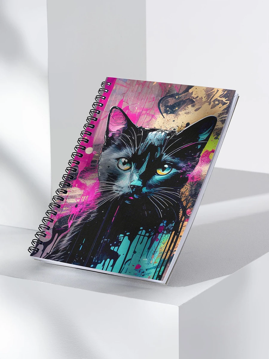 Graffiti Inspired Black Cat Spiral Notebook product image (3)