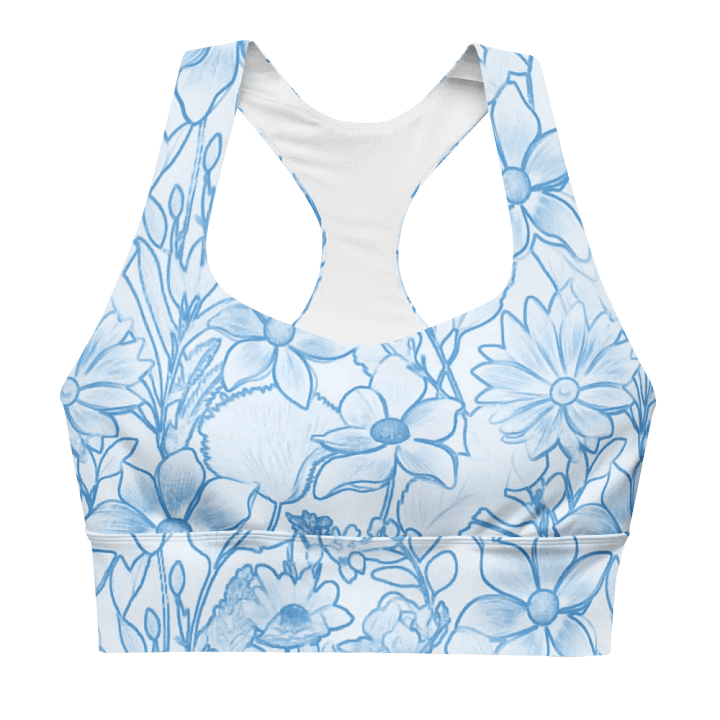 Blue Line Floral/All-Over Print Longline Sports Bra by Sublicolor product image (1)