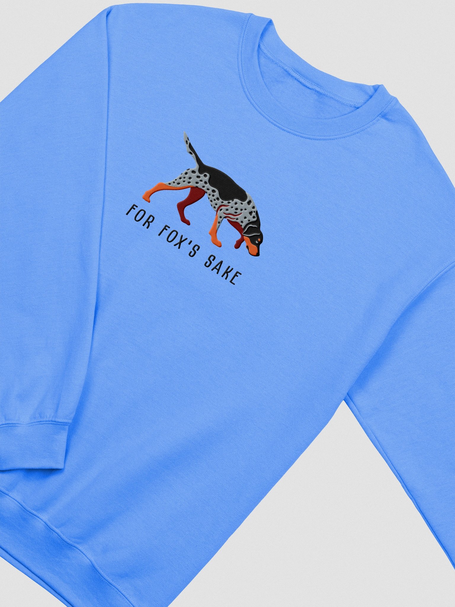 For Fox's Sake Sweatshirt (Embroidered) of an American Foxhound(Blue) product image (6)