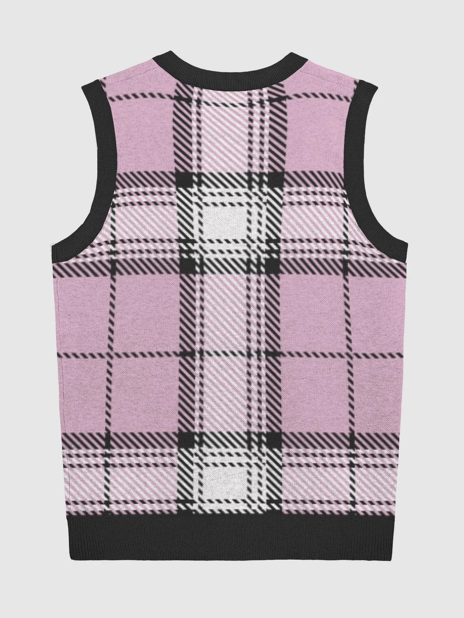 Pink Plaid Knitted Vest product image (2)
