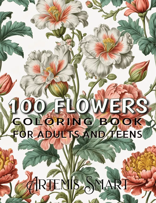 FREE Sample Pages from Flowers Coloring Book for Adults and Teens product image (1)
