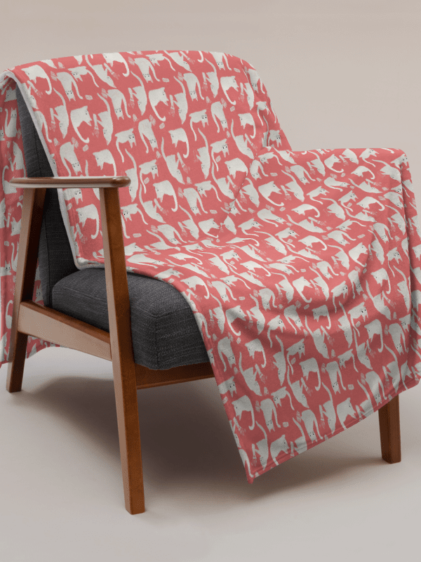 Bad Cats Knocking Stuff Over Throw Blanket, Pink product image (4)