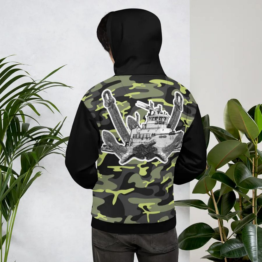 black & Green Camouflage Twin Anchor Titan tug Hoodie product image (12)
