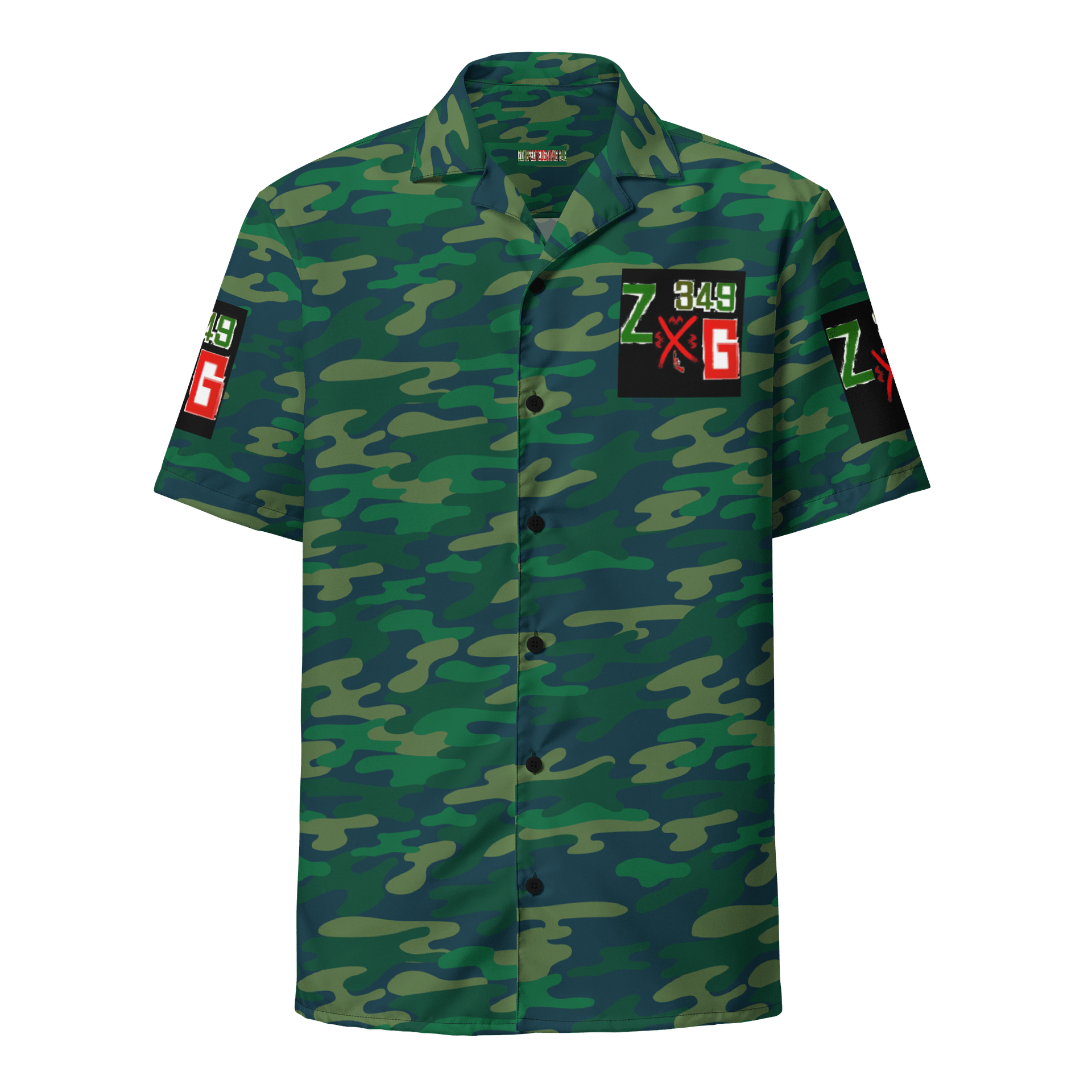 ZombfectedGaming 349 Camo Button Up T-Shirt product image (1)
