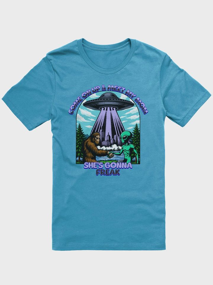 Mythical Bigfoot & Alien Encounter T-Shirt product image (2)