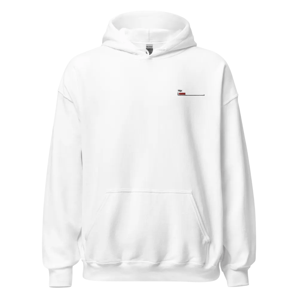 Black Healthbar Embroidered on White Classic Hoodie product image (1)