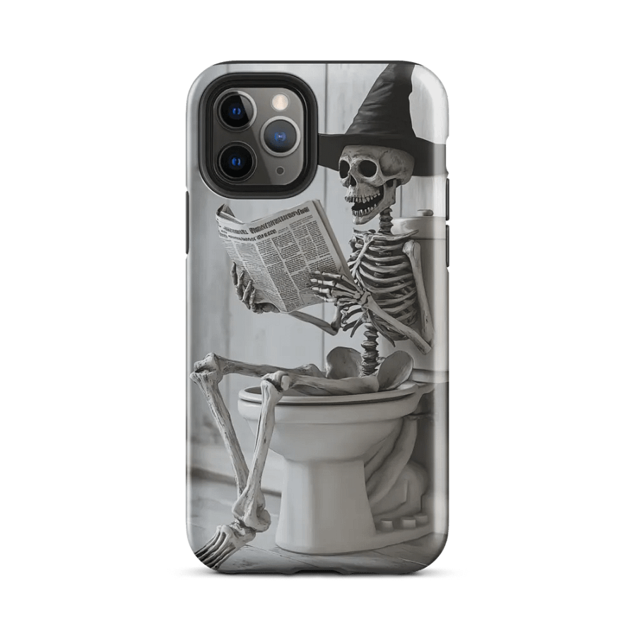 Whimsical Skeleton Toilet Reading iPhone® Tough Case product image (25)