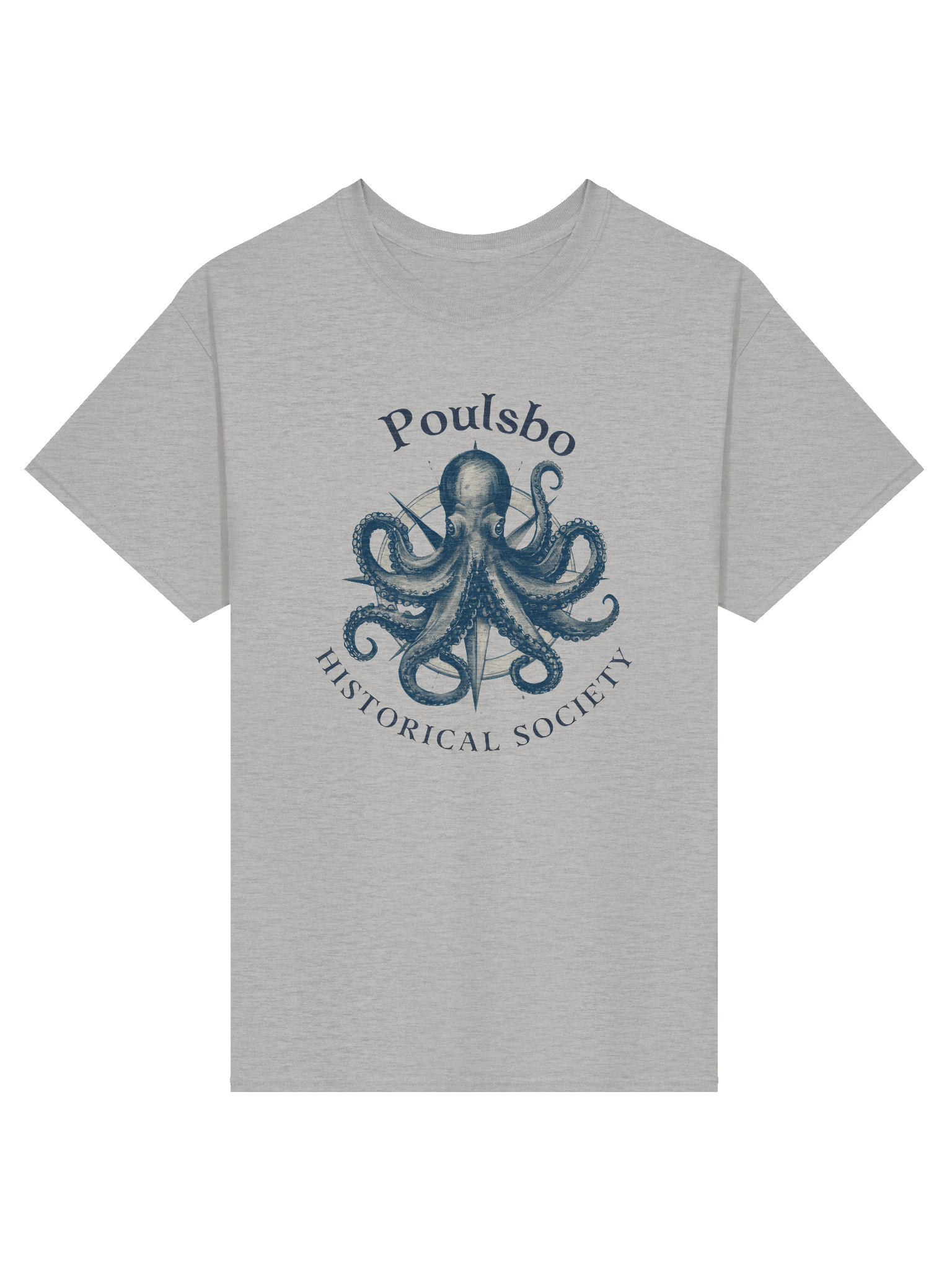Poulsbo Historical Society Octopus Compass T-Shirt product image (7)