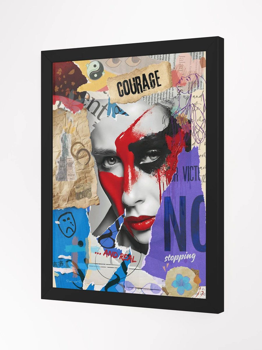 Don't be silent! Don't stop! Red. | Framed Collage Painting product image (3)