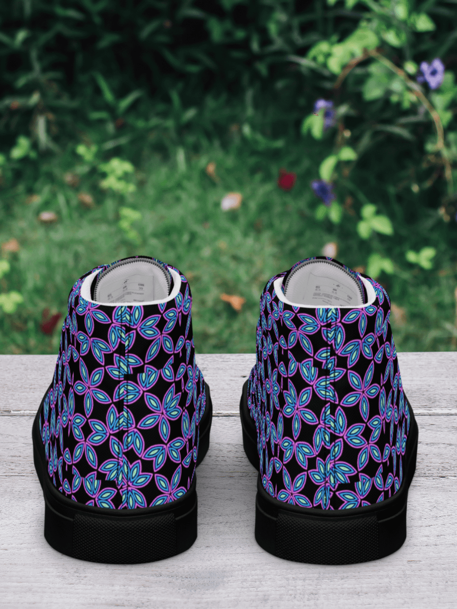 Floral Geometry High Top Canvas Shoes product image (3)