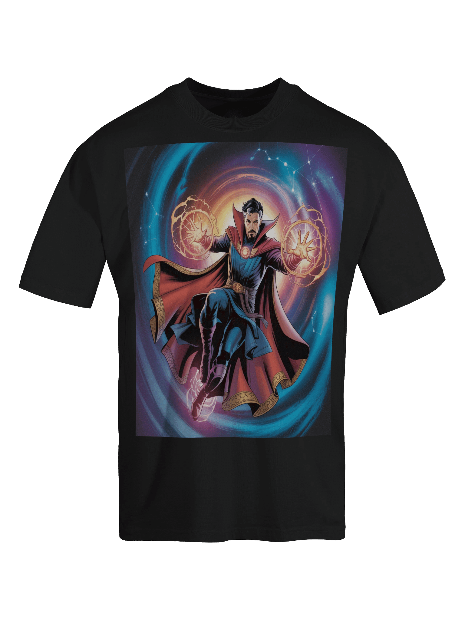 Doctor Strange Portal Swirl Oversized Faded T-Shirt – Mystic Mandala Eclipse product image (1)