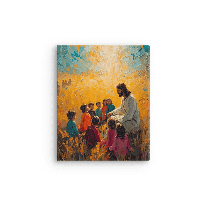 Jesus and Children Canvas — “Let the Children Come to Me” Wall Art product image (5)