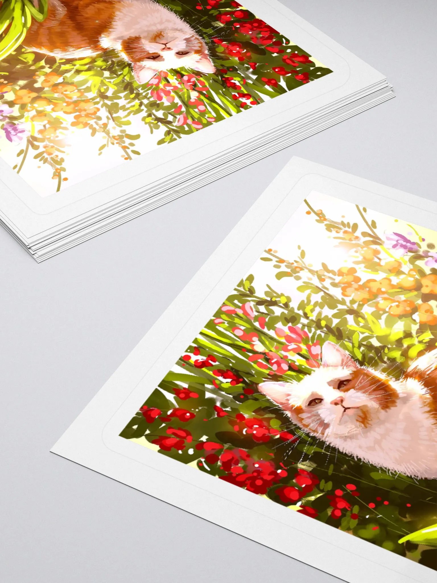 Cat in the garden sticker product image (1)