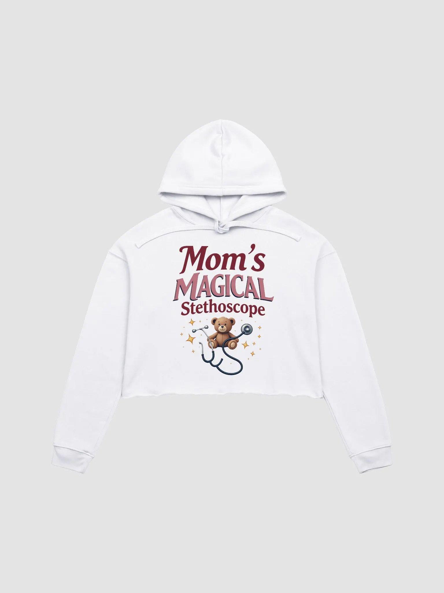 Mom's Magical Stethoscope Teddy crop Hoodie product image (1)