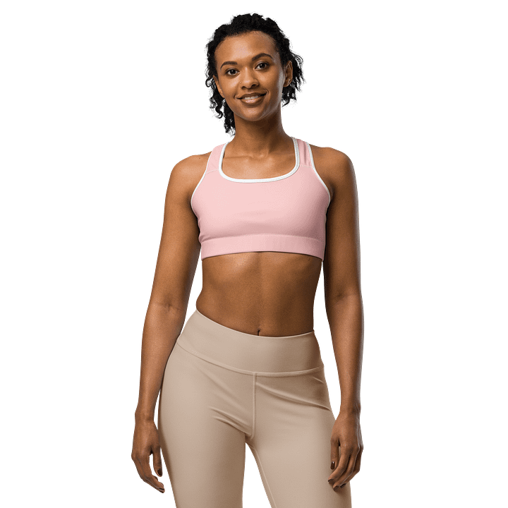 Rich People Nude Pink Solid Color & White Lining Sports Bra product image (1)
