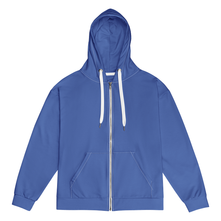 Santa Fe Blue Solid Color Eco Friendly Unisex Zip Hoodie product image (1)