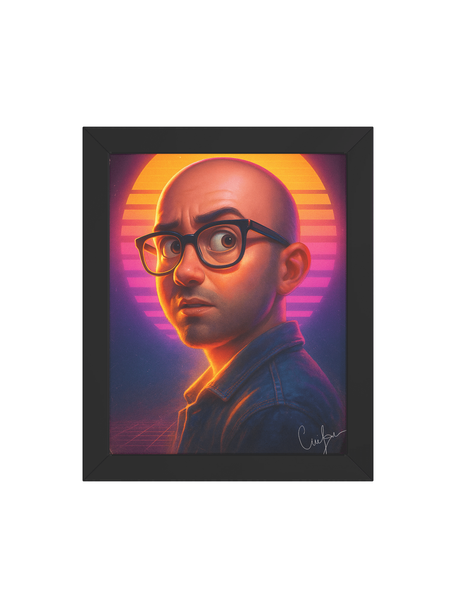 Retro-Futuristic Sunset Stantin Gaming Portrait product image (25)
