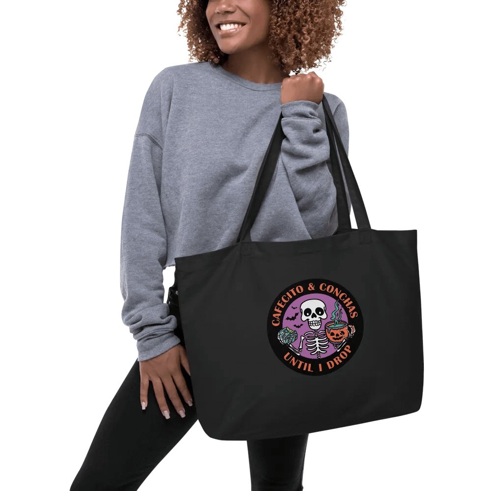 Cafecito and Conchas Halloween Skeleton Organic Cotton Tote product image (2)