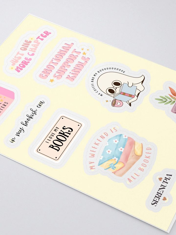 Aesthetic Pink Shades Reading and Books Stickers Pack product image (2)